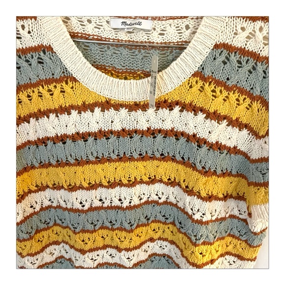 NWT Madewell Chunky Striped Short Sleeve Sweater Tee - Picture 5 of 10